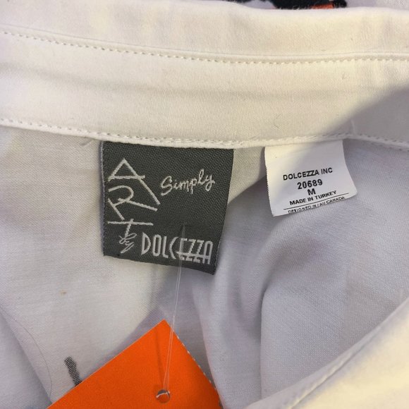 *Simply Dolcezza White Multi Color Blouse Medium - Picture 4 of 5
